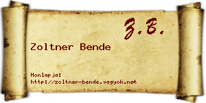 Zoltner Bende névjegykártya